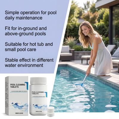 Pool Cleaning Tablets Chlorine Dioxide Disinfecting Tablets 100g Effective Water Treatment for Swimming Pools and Spas Safe and Easy To Use