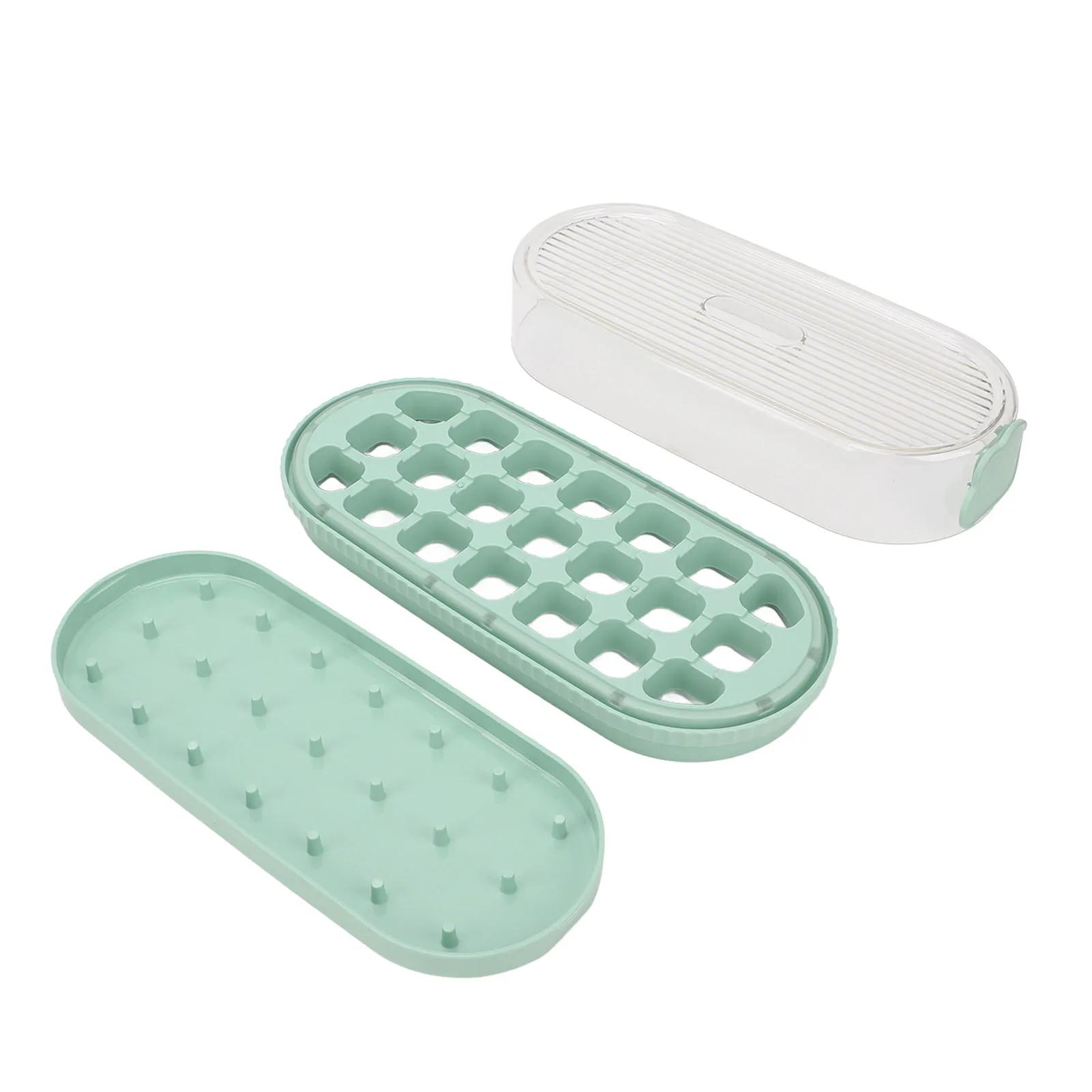 

Tray With Water Injection Port Press Release Ice Mold Leakproof Lid Ice Container For Freezer Durable Plastic Ice Ball Maker For зелёный