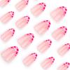 24 Stück Neue Valentinstag Französisch Rosa Tragen Nagel Kurz Mandel Einfach Liebe Wiederholbar Falscher Nagel Nagelstück