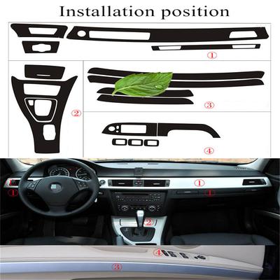 For 05-12 BMW 3 Series E90 E92 E93 Interior Trim Stickers 5D Carbon Fiber Style