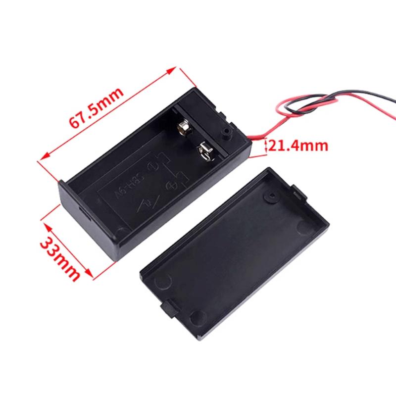 1PC 9V Battery Holder With Dc5.5 * 2.1mm Plug With Lead Cover And On/Off Switch Cable And Dc Head 9V Diy Battery Box