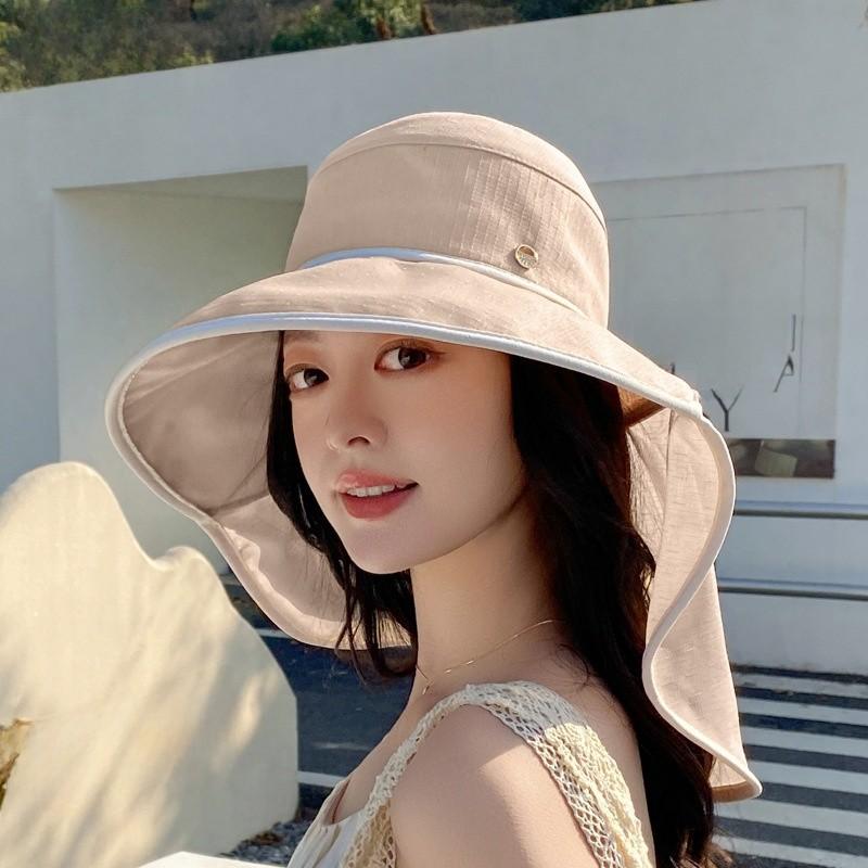 Summer Wide Brim Sun Hat For Women With Breathable Polyester Material For Outdoor Sun Protection