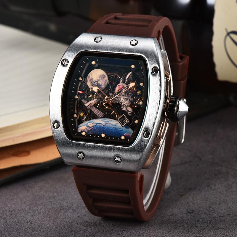 2025 New Barrel-shaped Space Astronaut Luminous Hollow Tourbillon Fashion Men's Quartz Watch
