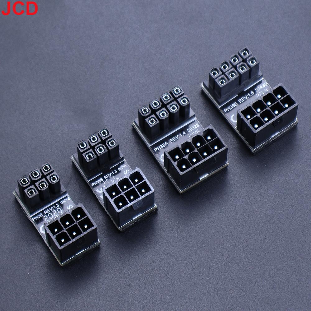 JCD Graphics Card Power Supply Adapter Elbow 180°, GPU PSU Steering Connector PCI-E 6Pin 8Pin Rotating Wiring Artifact Solution