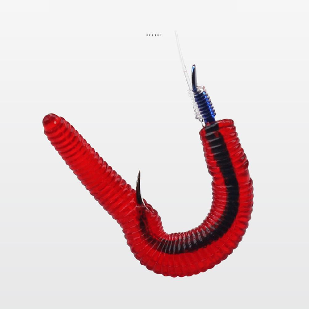 100/50PCS Fishing Lure Lifelike Fishy Smell Red Worms Soft Bait For Carp Bass Silicone Artificial Bait Fishing Accessories HOT