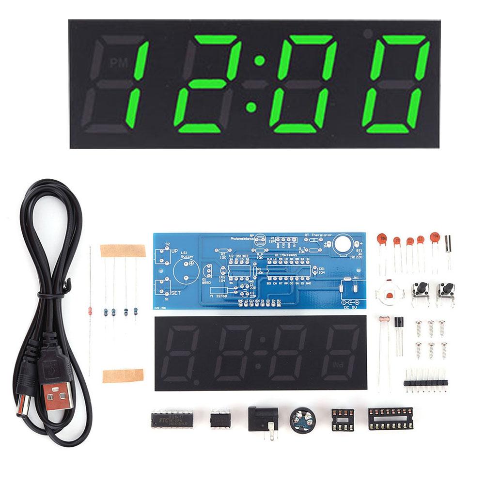 DIY Digital Clock Kit Display Date Week Temperature Alarm Soldering Project Learning Practice Solder Diy Electronic Kit