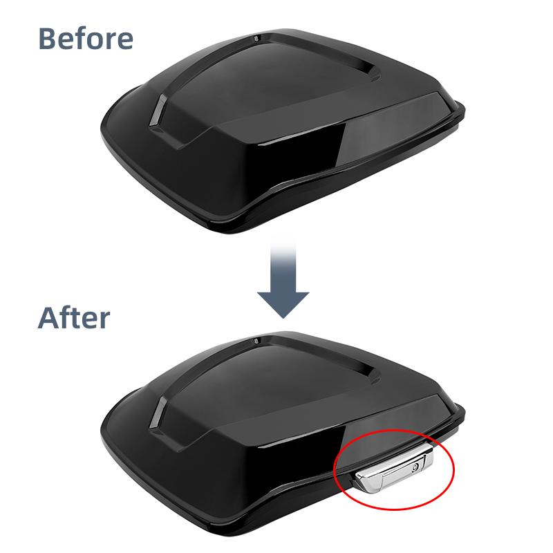 Motorcycle Chrome Pack Trunk Lid Latch Lock Key Hardware Kits For Harley Touring Road Glide Electra Glide Road King 2014-up