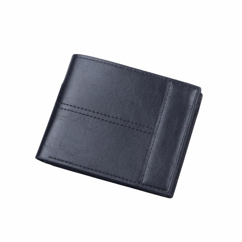 

Two-fold Design Men Card Wallet Large Capacity Integrated Short Wallet Business Use чёрный
