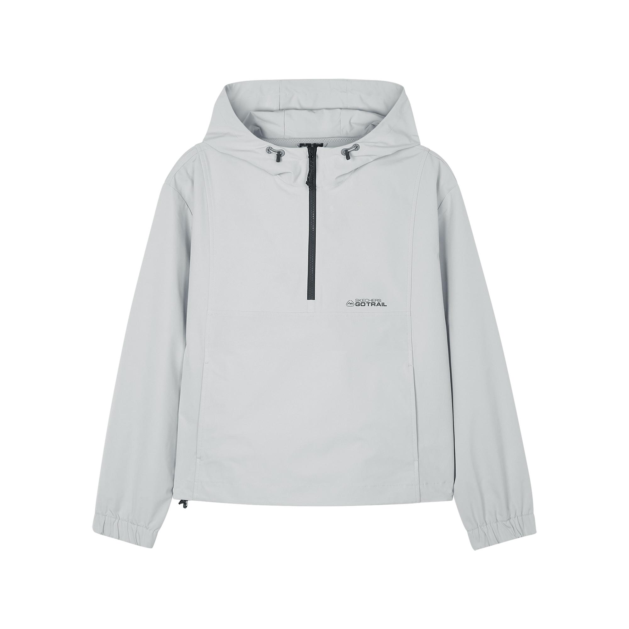Skechers Logo Pattern Solid Color Outdoor Casual Sports Hoodie Women hoodies Gray White L424W036-0006 M