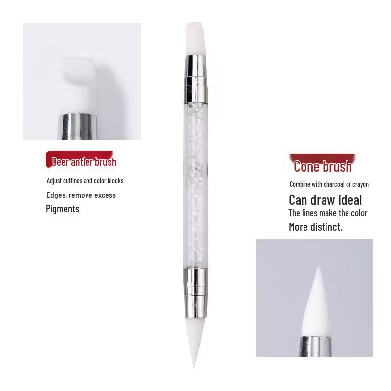 Nail Art Silicone Pen: Dual-Head Tool for Embossing, Magic Mirror Powder, and Gradient Color Mixing.