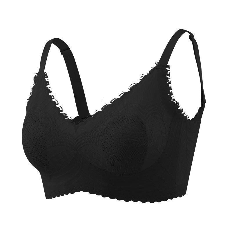 White Floral Lace Comfort Wireless Bra with Adjustable Straps