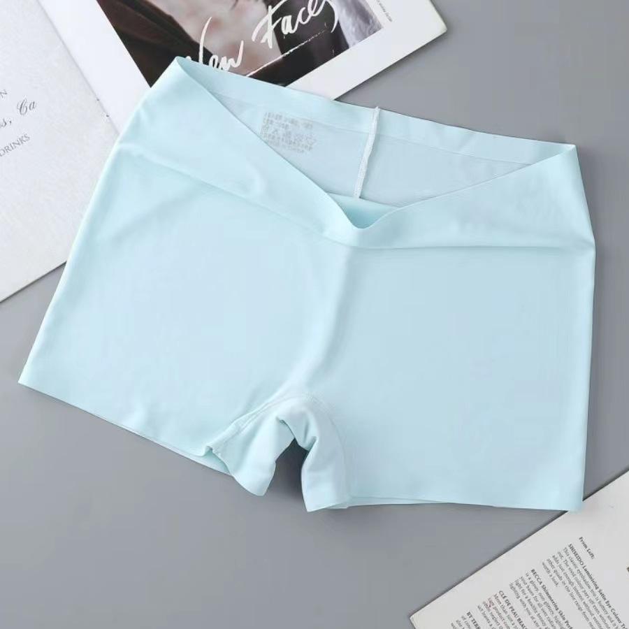 Women's Breathable Ice Silk Seamless Mid-Waist Boxer Shorts - Tummy Control & Anti-Exposure