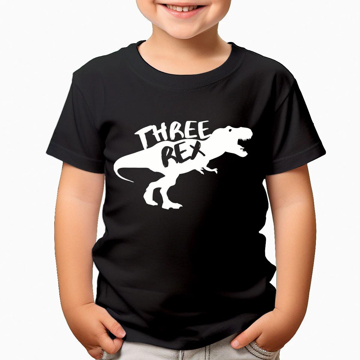Cute Dinosaur Birthday Kids T-Shirt Three Rex Design For 3Rd Birthday #T490 160