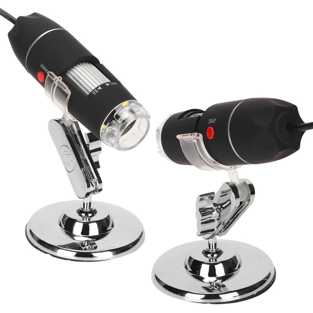 USB Digital Microscope 1600X 1080P HD Adjustable Brightness 8 LED Mini Handheld Microscope for Andro