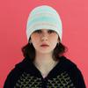 GRADATION STRIPE BEANIE / LIGHT GREEN
