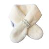 Korean Style Thick Plush Pearl Scarf for Women - Imitation Otter Fur, Warm Winter Fashion, Solid Color