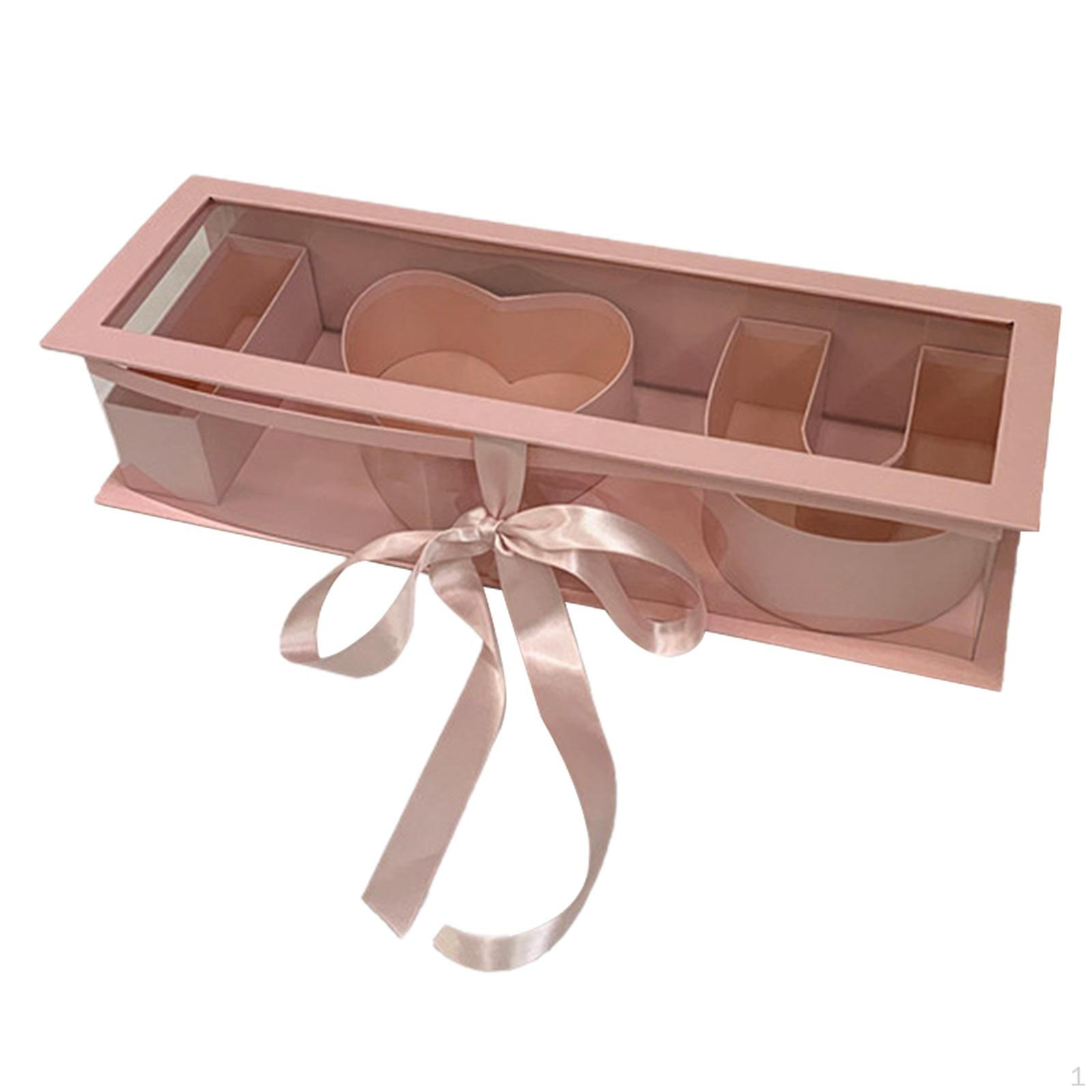 

Заполняемые буквы для мамы, пустая цветочная подарочная коробка, подарок на день матери, декор с видимой прозрачной крышкой для розовый