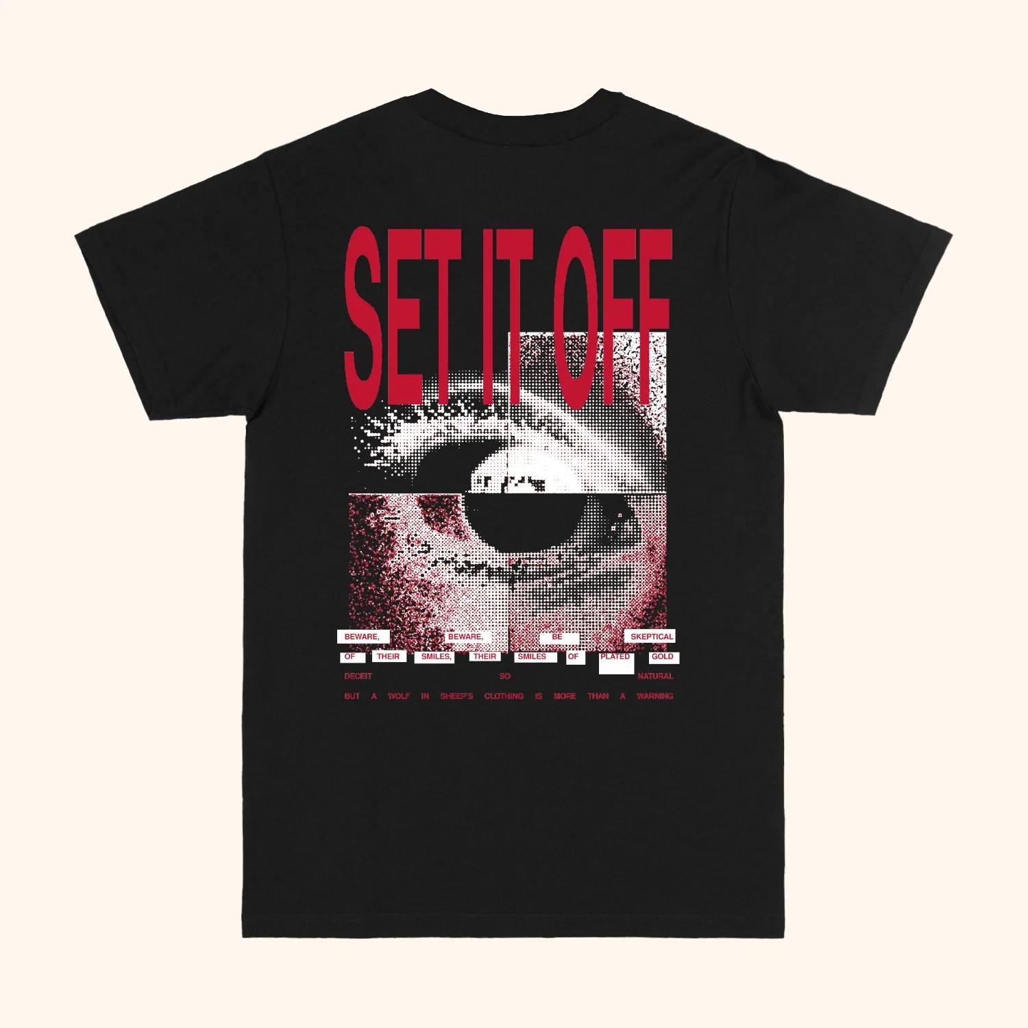 

Hot Set It Off Band Ablum Eye Black 2025 100% Cotton T-shirt Mens Tees Top S to 5XL 2F1363 S