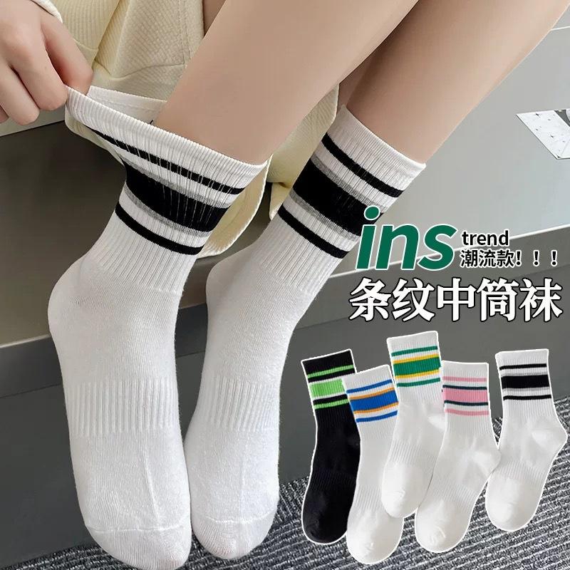 White socks women's autumn and winter tube socks cute trendy mink velvet thickened warm furry stockings