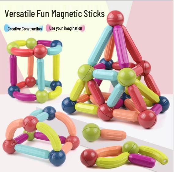 Magnetic Building Blocks for Early Childhood Education Random Color Short Rods - Wholesale