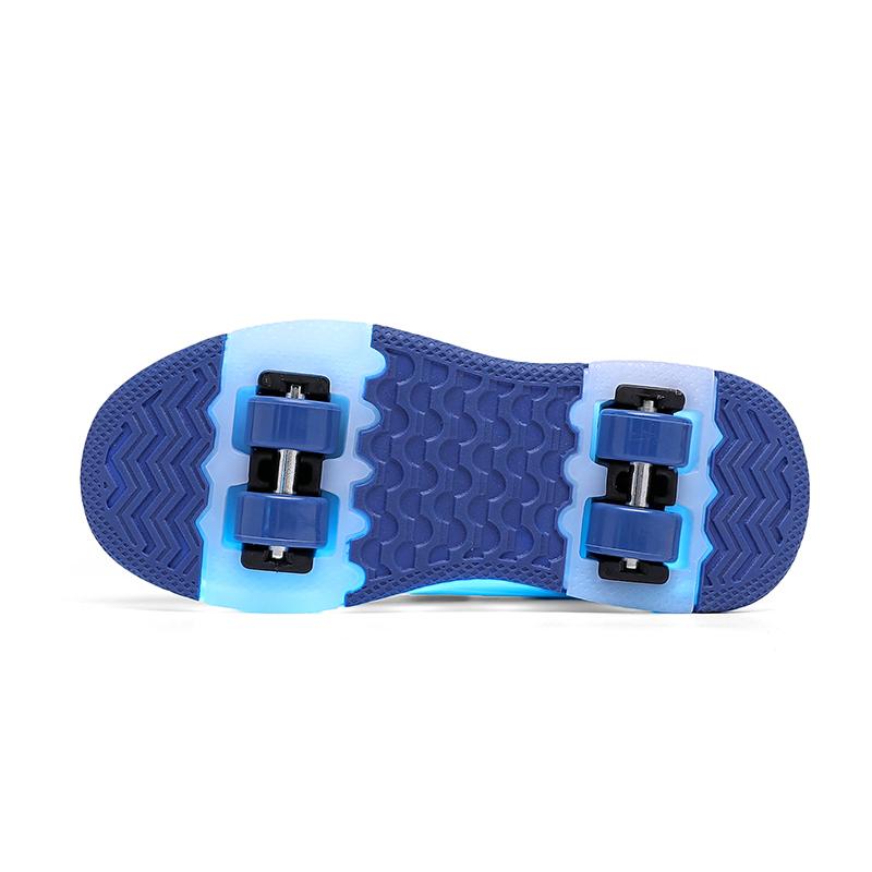 Kids Glowing Sneakers Rubbing Shoes Charging and Disassembling Four Wheels Slide Shoes LED Kids Glowing Sneakers