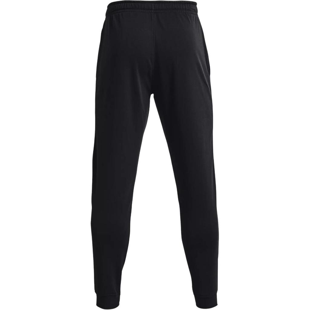 Under Armour Project Rock Terry Joggers Logo Print Mid Rise Cuffed Casual Pants Men Joggers Black 1355634-002