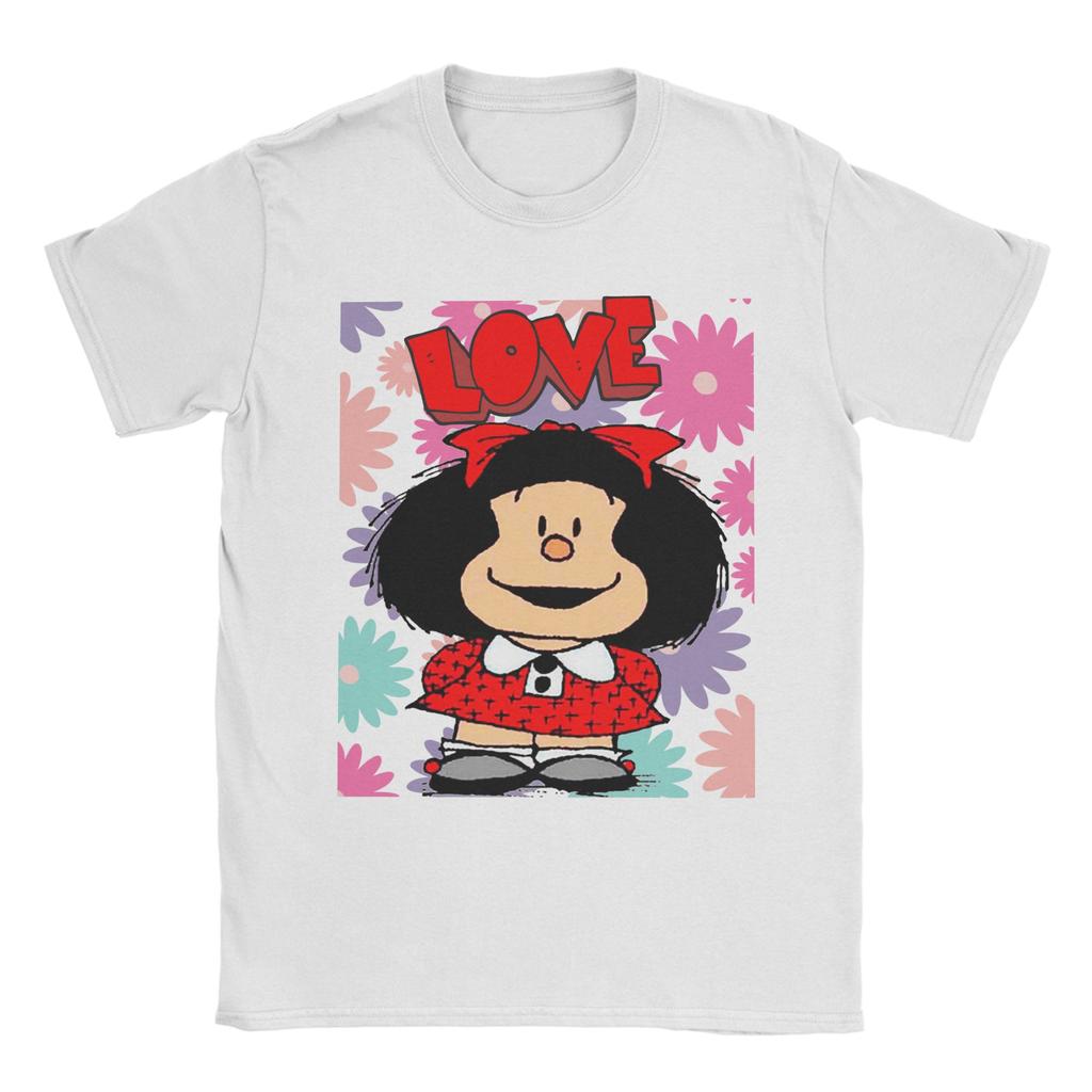 Vintage Mafalda With Swimsuit Tshirts For Unisex Unisex O Neck Pure Cotton T Shirt Mafalda Cartoon Tee Shirt 4xl 5xl Tops