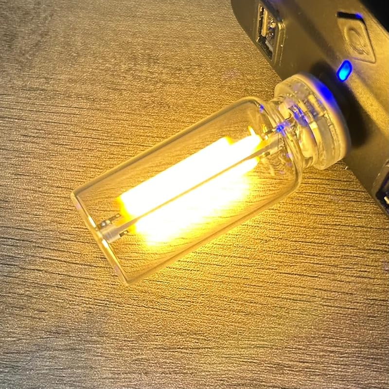 Lights by Night, Mini LED Bulb Lamp, Plug-in, Warm White, Ideal for Bedroom, Nursery, Car USB Atmosphere Light, Multi-Color (Red)