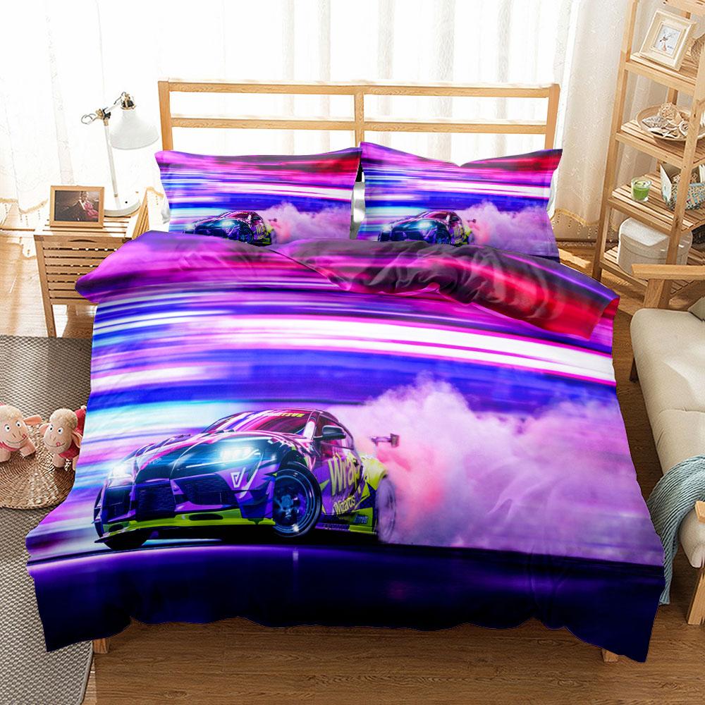 Extreme Car Racing 3D Bedding Set Small Single Twin Double Queen King Cal King Size Bed Linen Set
