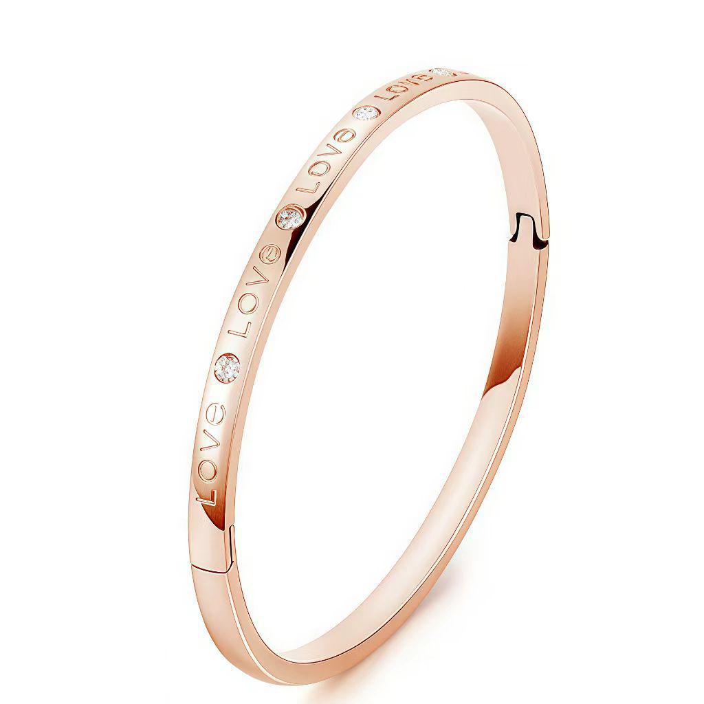 Women's Titanium Steel Bracelet with Inlaid Diamonds - Elegant Starry Design, Non-Fading, INS Style, High-End Full Diamond Bangle.