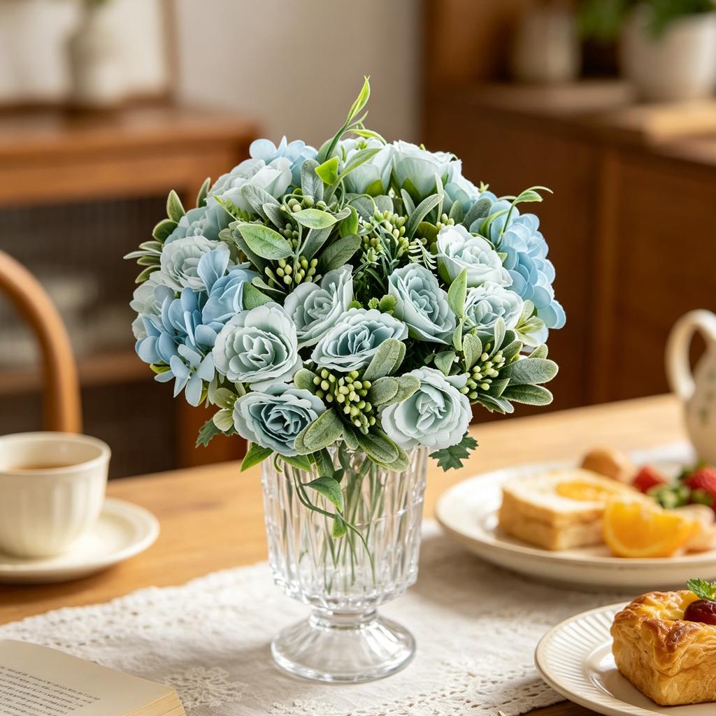 Artificial Flower Silk Rose Hydrangea Diy Festival Home Room Table Outdoor Vase Garden Wall Decora Wedding Wreath Bridal Bouquet