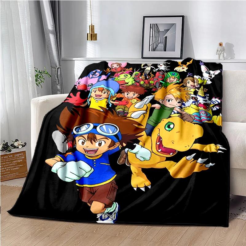 Di-gimon Cartoon Anime Throws Blanket Kids Super Soft Cute Blankt for Travel Couch Picnic Sofa Bed Flannel Blanket Birthday Gift
