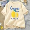 Capri Italy Lemon T Shirt La Dolce Vita Italian Girl T-Shirt Vintage Women Short Sleeve Lemon Clothes Streetwear Clothing