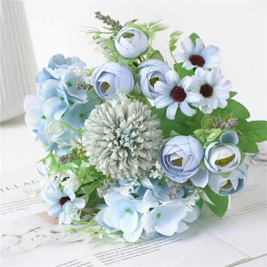 Peony and Rose Bouquet Realistic Silk Artificial Flowers Wedding Bridal Bouquet Home Garden Table Centerpiece Festival Decor