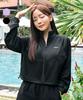 Helingbon Women'S Zip-Up Rash Guard Loose Fit Crop Beachwear Top (3 Colors) / Ri382W