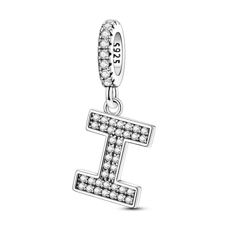 Originale DIY A-Z Alphabet Anhänger Perle Kupfer Eingelegter Zirkon Liebesbriefe Dangle Schmuck Geschenk Passend für Armreif