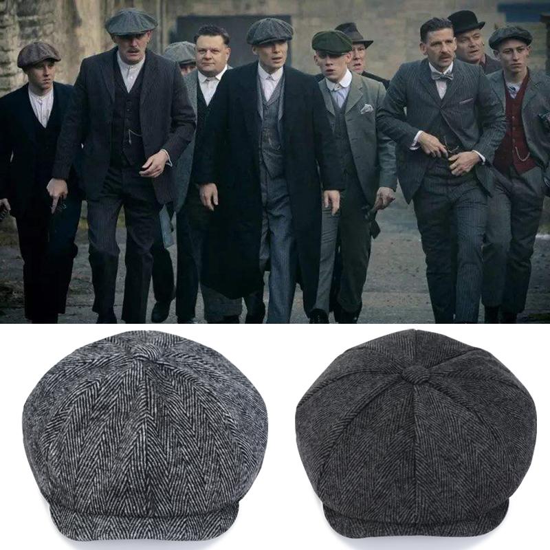 Yiran Dayang Hat Men's Vintage Newsboy Cap Flat Ivy Gatsby Hat Adjustable For Daily Outdoor Casual Wear 54-58Cm