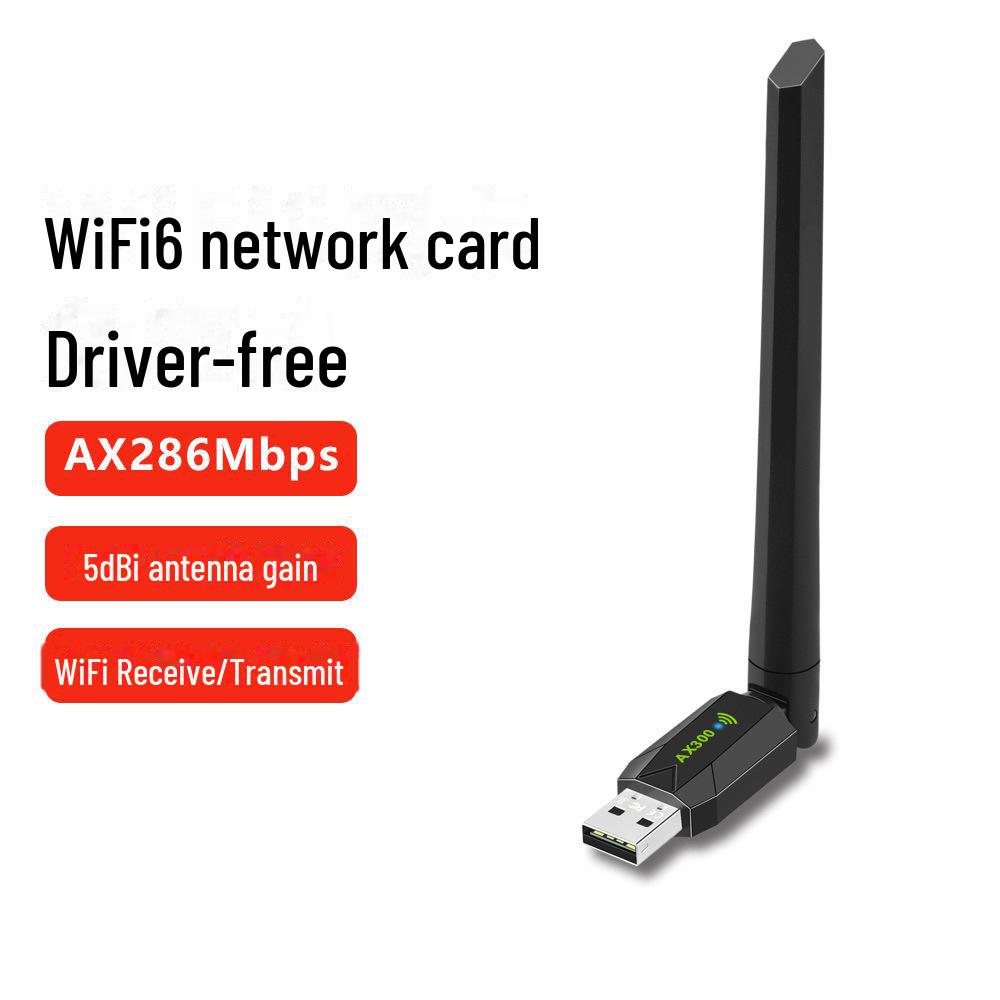 Driver-Free USB WiFi Network Card: Wireless Receiver/Transmitter with External Antenna, 300M.