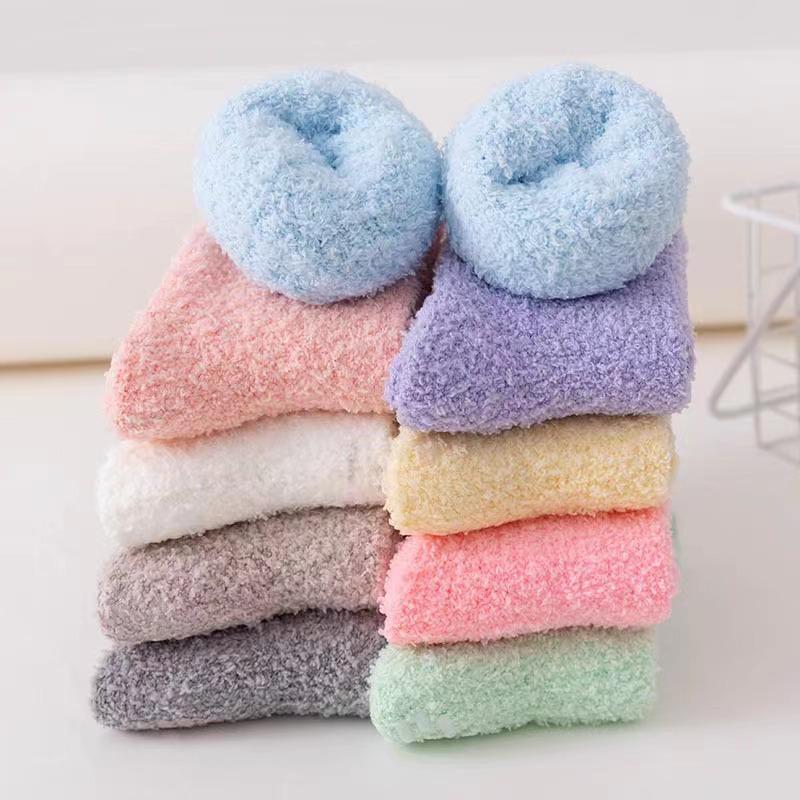 Cross-Border Women's Mid-Calf Thickened Non-Slip Coral Fleece Socks for Autumn and Winter
