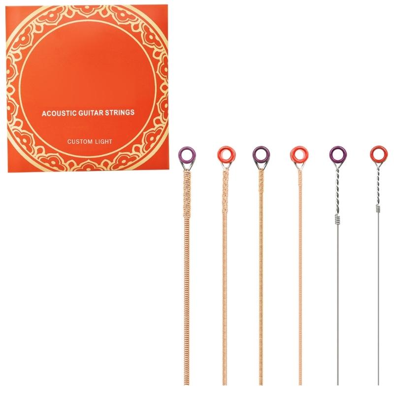 6Pcs Folk Guitar Steel Core String 6-string Acoustics Guitar Strings Replacement for Beginners Performers Sturdys 1