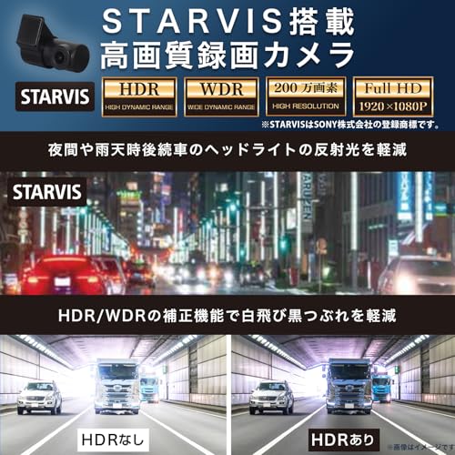 KEIYO AN-R126 Digital Mirror Dash Cam for Rearview Recording, 10.66-inch Display, STARVIS HDR/WDR, Fixed Band, 3-Year Warranty, Rain Visor [KEIYO Offi