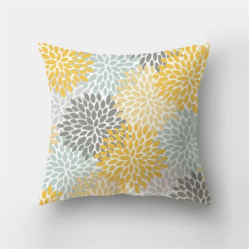 45x45cm Fashion Yellow Pillowcase Cartoon Sun Duck Animal Flower Plant Cushion Cover Sofa   Home Decoration