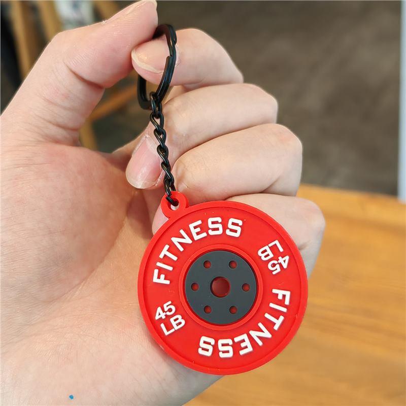 2025 New Barbell Keychain Silicone Dumbbell Keychain Gym Gifts For Gym Lovers Fitness Trainer Gift Backpack Car Key Pendant