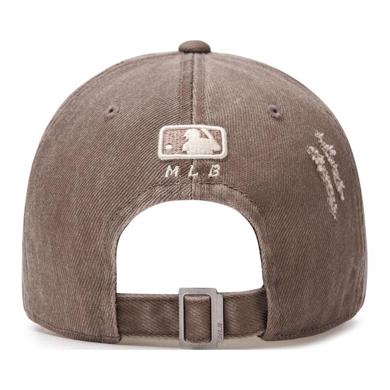 MLB Los Angeles Dodgers Logo Embroidery Cotton Peaked Cap Unisex Couple Style Sand Brown 3ACPVV34N-07BRL