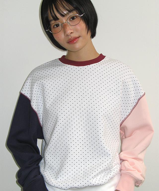 RONRON Multi Color Sweatshirt White Dot