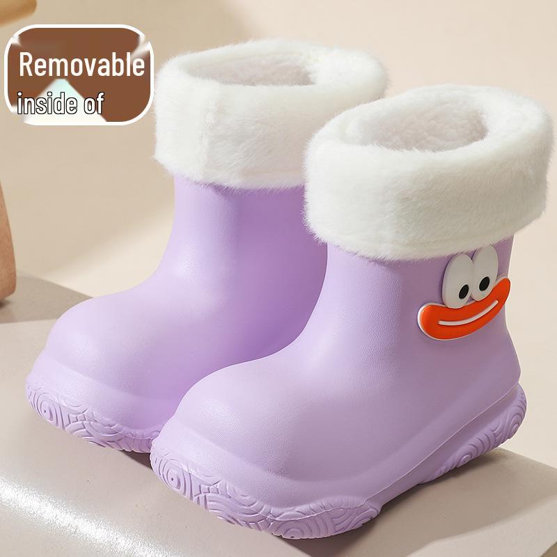 Dopamine Unisex Kids' Rain Boots - Anti-slip, EVA Fleece-lined, Detachable, for Kindergarten To High School