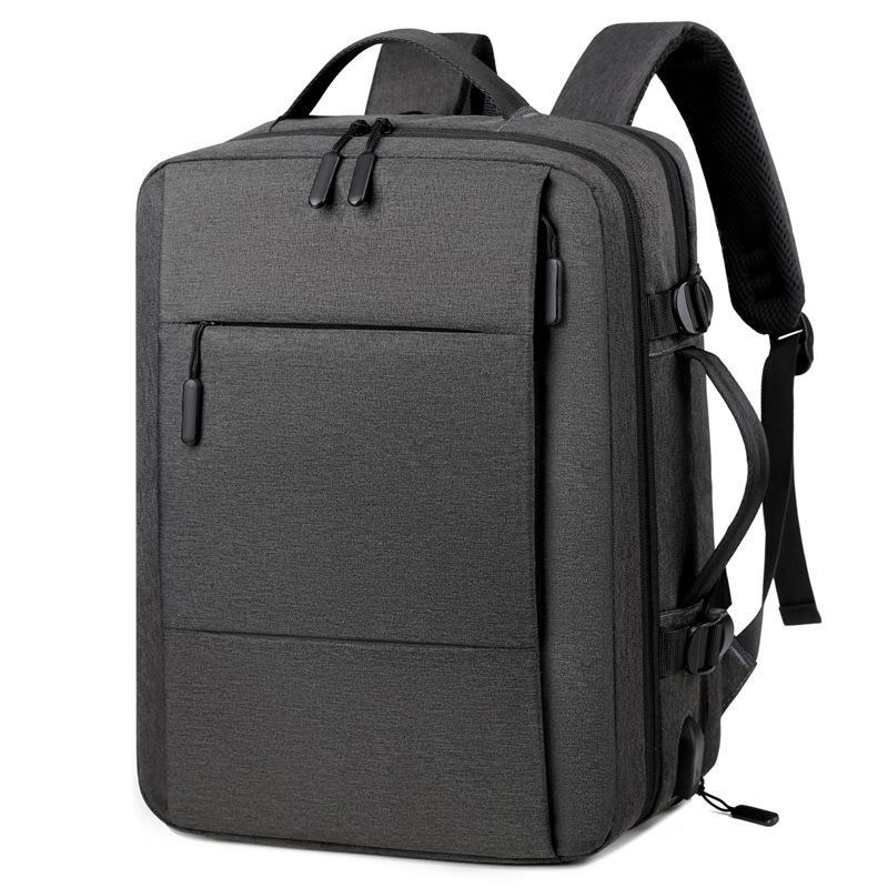 

Expandable Multi-Layer Business Travel Backpack with Large Capacity One Size серый