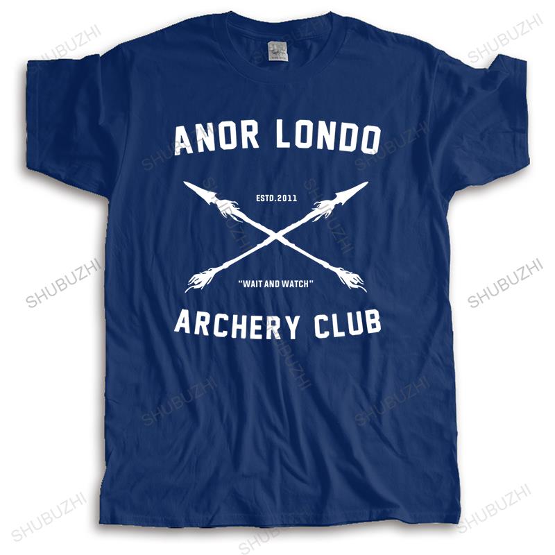 

homme streetwear short sleeve casual funny t shirt ANOR LONDO ARCHERY CLUB Brand Cotton crew neck T-shirt Drop Shipping S