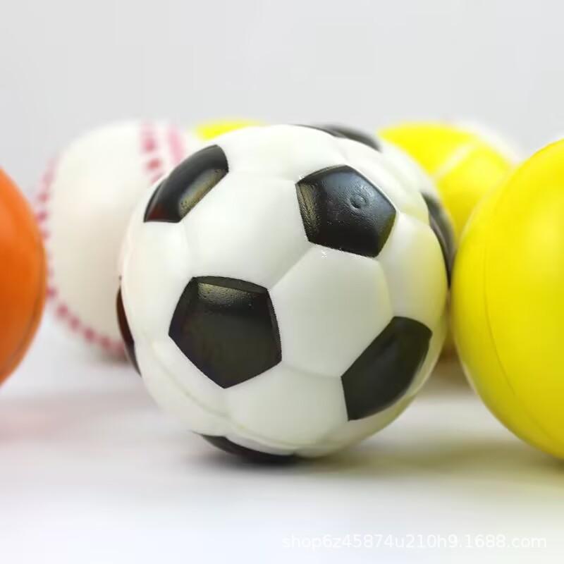63mm Foam PU Fidget Stress Relief Ball - Fun Soothing Elastic, Tennis/Soccer/Basketball/Baseball Designs for Daily & Outdoor Use