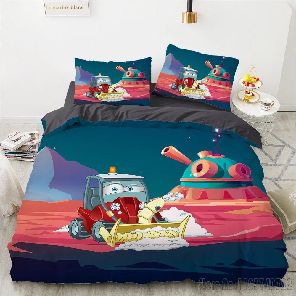Cartoon Schnelles Auto König Bettbezug Set HD Bettdeckenbezug für Kinder Bettwäsche Sets Bettzeug Schlafzimmerdeko